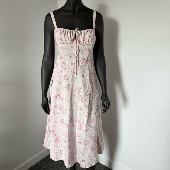 🌿 Sim & Sam Pink Floral Midi Sundress - Size M - Picture 1 of 8